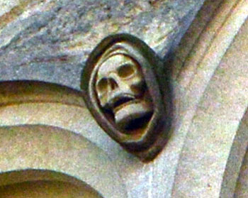 A skull on the north-west face of the tower March 2016